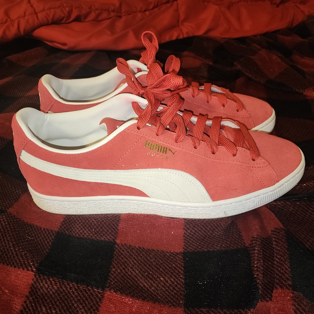 Puma Man Size 12  Red Suede Sneakers